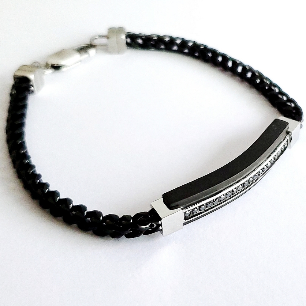 COPY - Black Diamond Bracelet 1/5 ct tw Stainless Steel